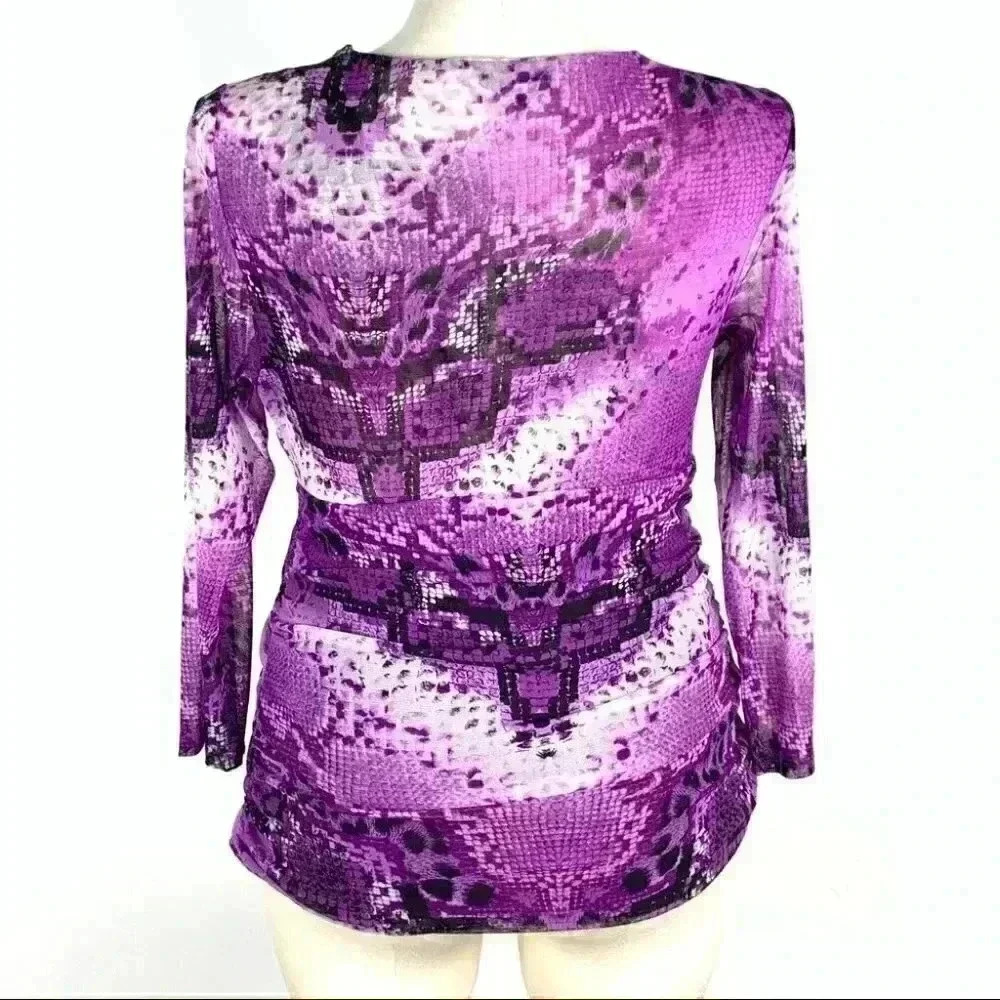 INC International concepts top size XL python faux wrap sheer vintage Y2k - Picture 4 of 8